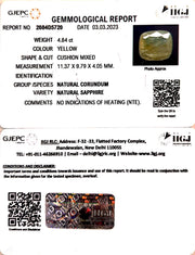 4.84/CT Natural Ceylonese Pukhraj with Govt Lab Certificate-(6771)